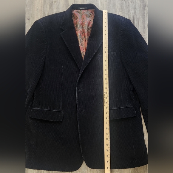 Lauren Ralph Lauren Sport Coat Mens 46L Black Corduroy Blazer Men's Black Blazer - Picture 8 of 11